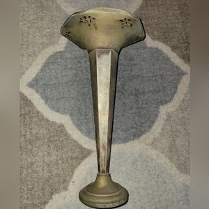 Sheffield Silver Plated Metal Vase Fluted Top